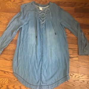 Light blue denim dress